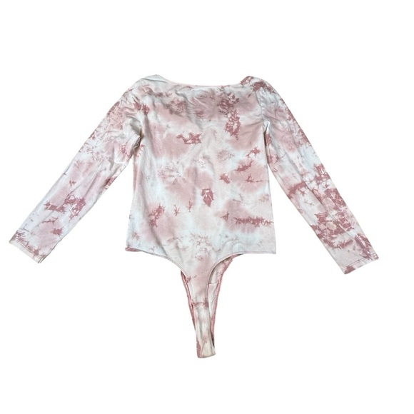 Victoria’s Secret Pink White Long Sleeve Cotton Bodysuit Women Sz L - Picture 5 of 5